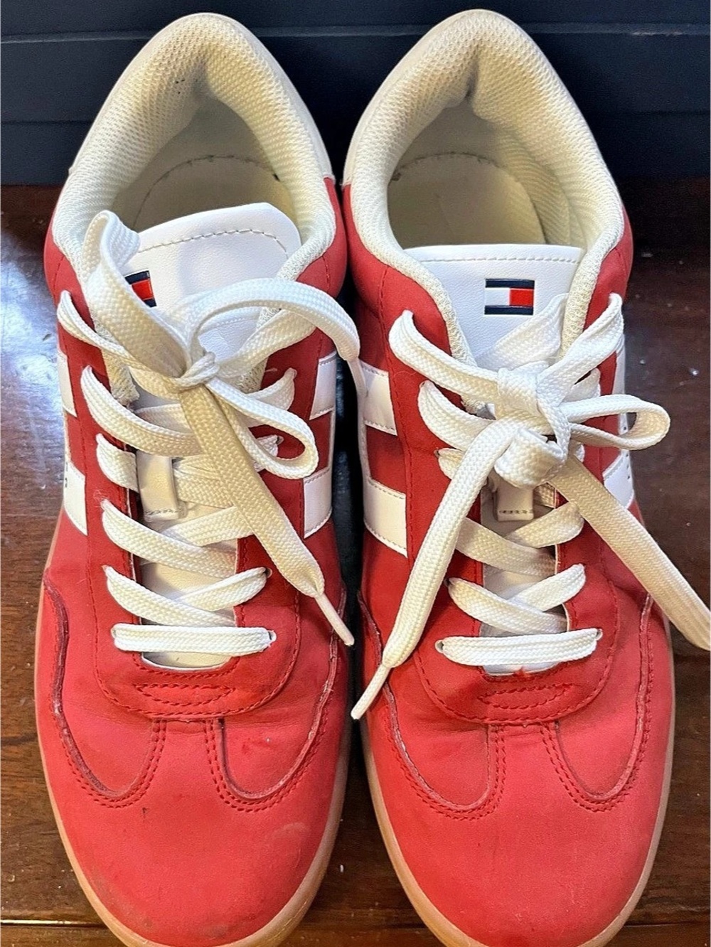 Tommy Hilfiger Color Block Sneakers in Red & White